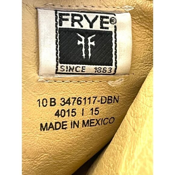 Vintage USA FRYE Women's Brown Leather Biker Boots Size 10B Preowned - Picture 9 of 13